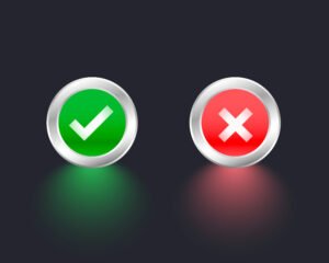 Dois símbolos de certo e errado, para falar sobre as verdades e mitos sobre a cirurgia robótica